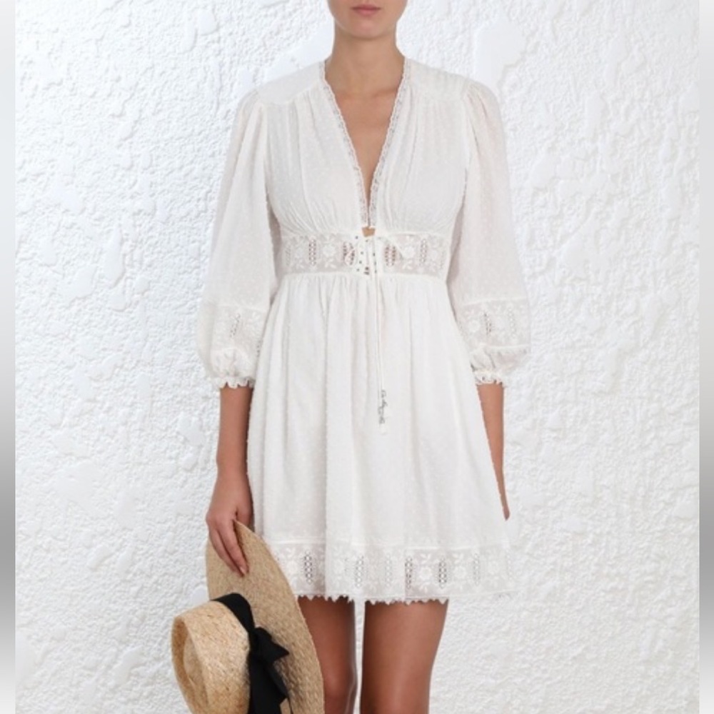Zimmermann Iris Corset White Lace Dress Petite Small. - Picture 3 of 9
